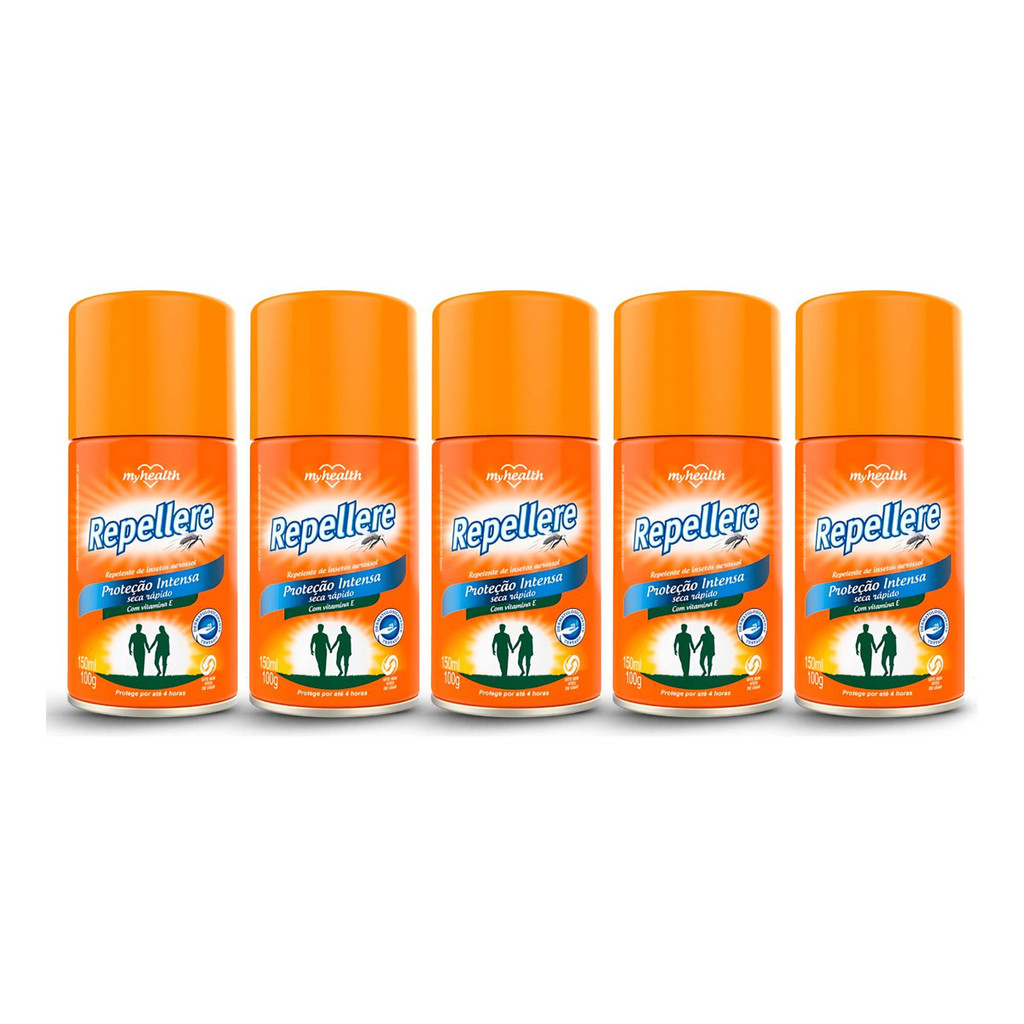 Kit 5 Spray Repelente De Insetos Repellere Proteção Intensa Seca Rápido