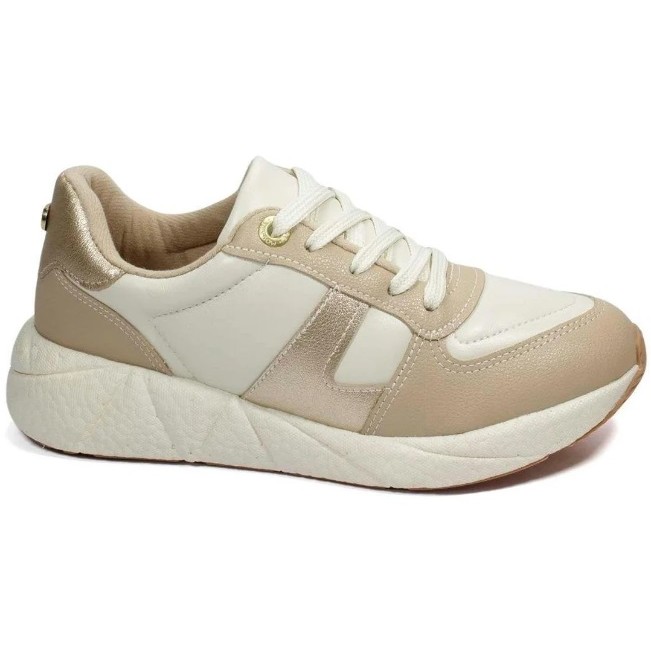 Tênis Feminino Casual Modare Ultraconforto Napa Suprema Bege 7395.208 100% Original com Nota Fiscal