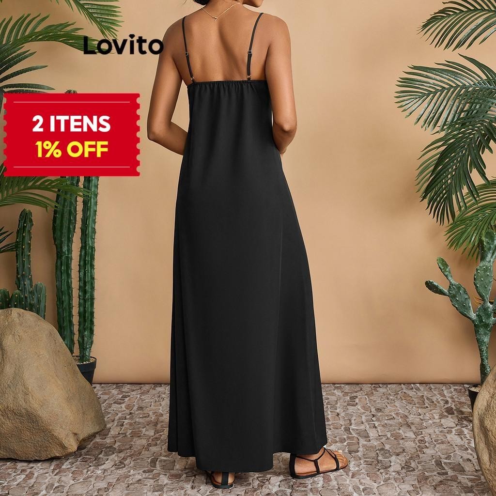 (Trendy) Lovito Vestido Boho Verão/Primavera Trançado Para Mulheres LBL19316 - Women Clothes