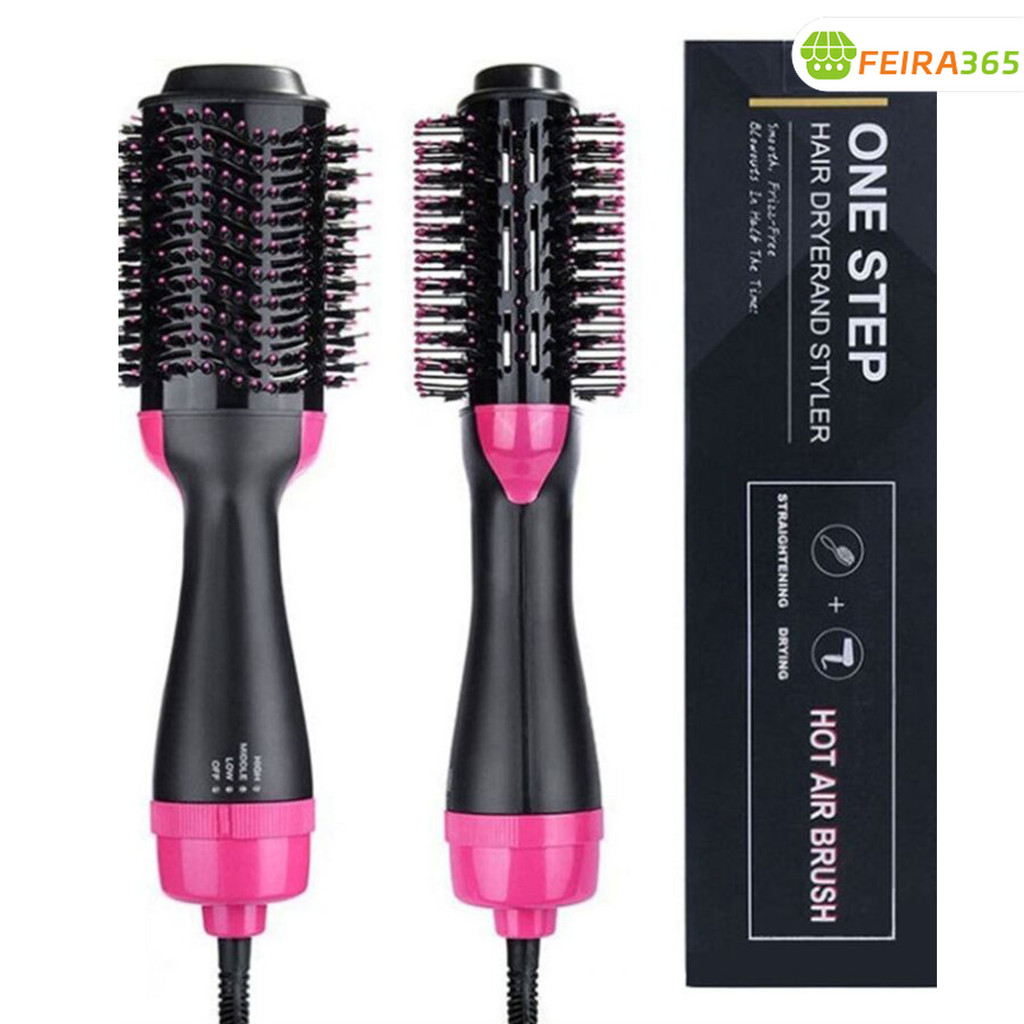 Escova Secadora Elétrica 3 em 1 para Cabelo Alisa, Seca e Modela 110V