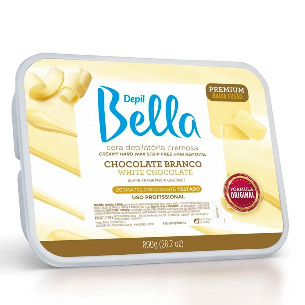 Depil Bella Cera Depilatória em Barra Cremosa Premium Baixa Fusão Chocolate Bran