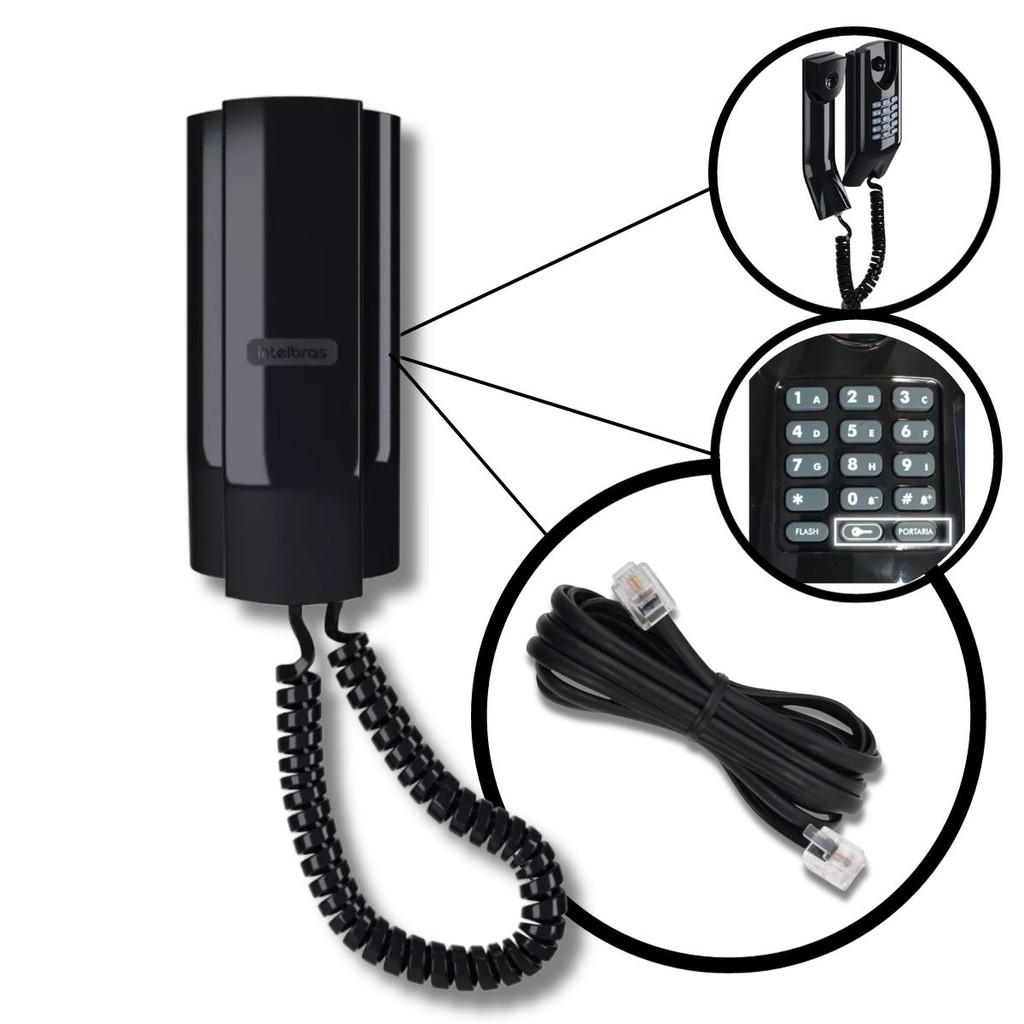 Interfone Intelbras TDMI 300 Preto Condominio Apartamento