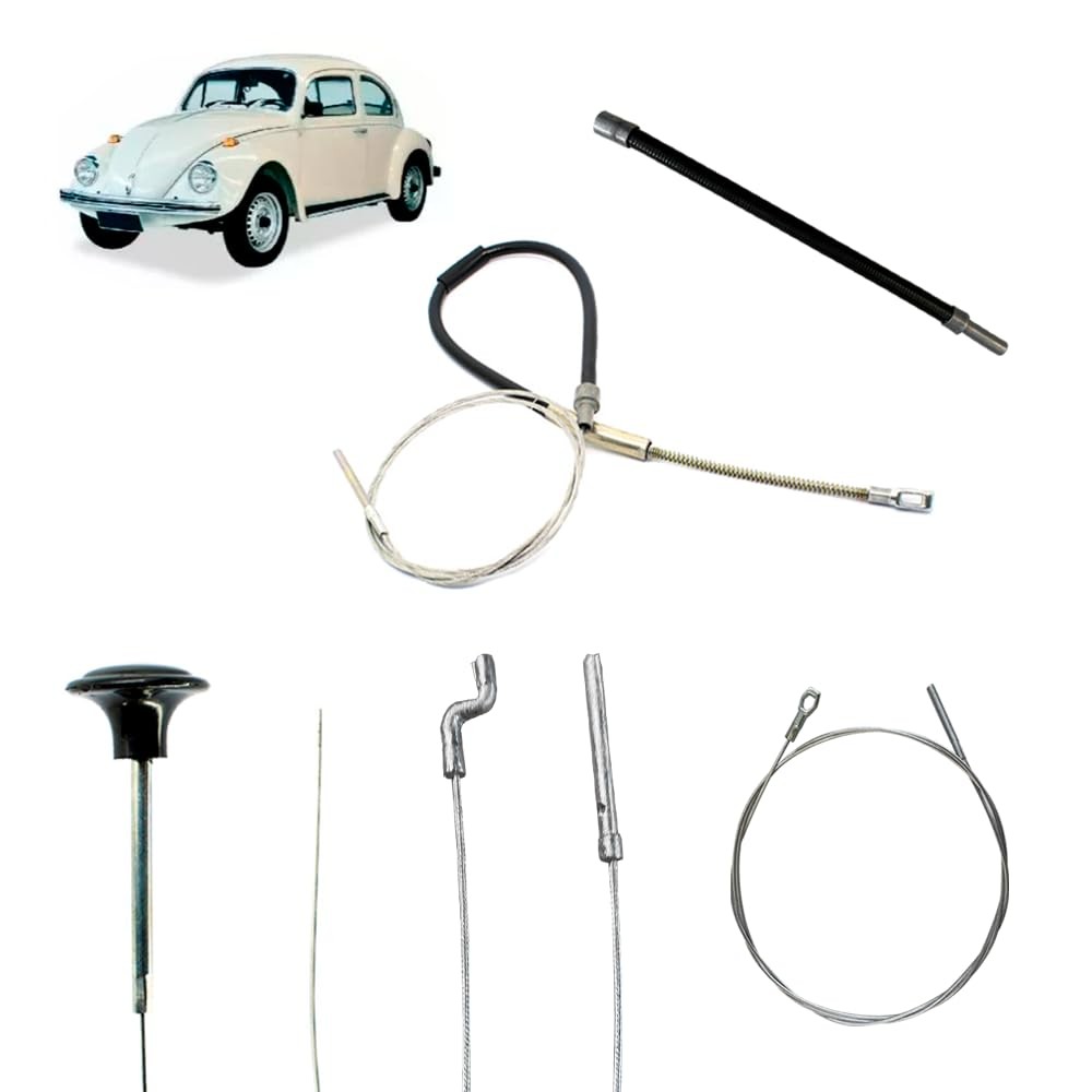 Kit Cabo Capo Acelerador Freio Mao Embreagem com Tubo Flexível para Fusca 1300 1500 ano 1967 a 1977