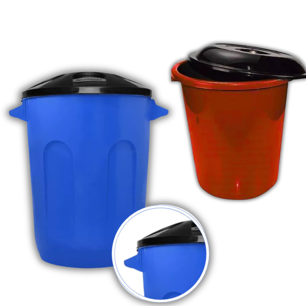 Cesto Fechado Com Tampa Preta - 30 L