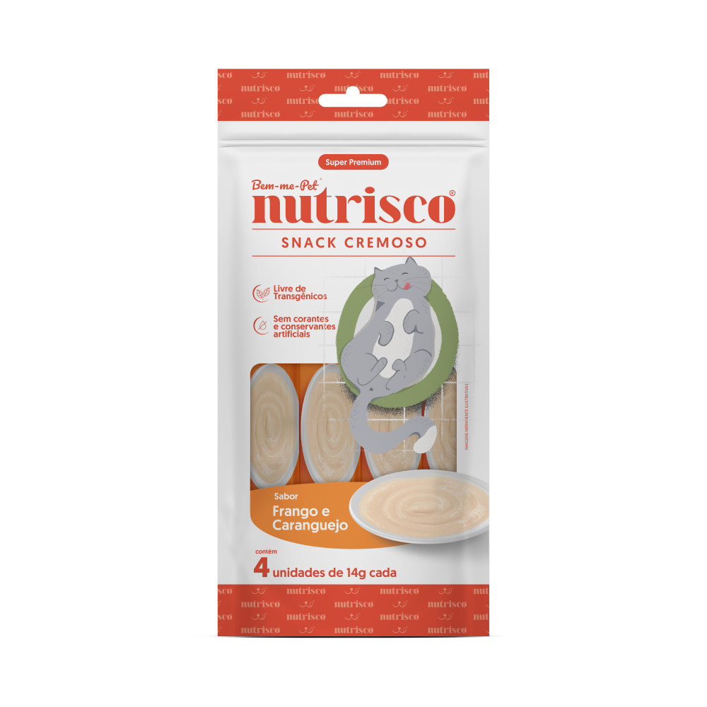 Petisco Para Gatos Snack Cremoso Nutrisco Frango E Caranguejo 56Gr em Oferta na Shopee