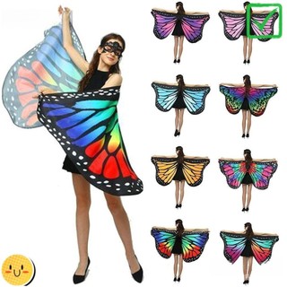 CACTU Festa De Halloween Da Fada Das Asas De Borboleta Shawl Fantasia Favorita Do Festival Rave Dress Butterfly Costume