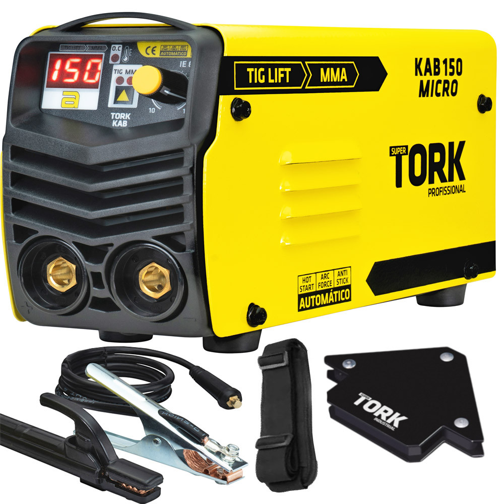 Máquina Inversora Solda 150A Tig Lift MMA 220v Esquadro Tork