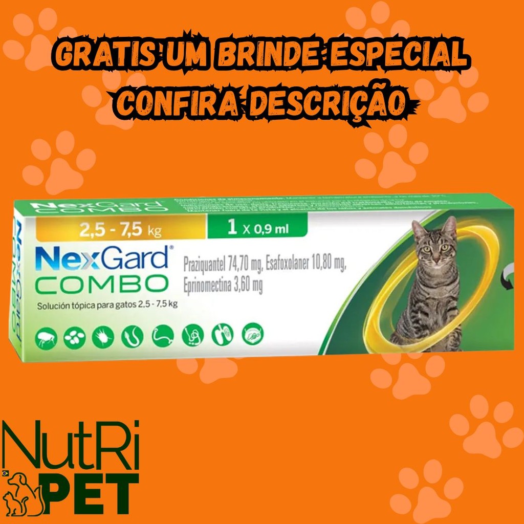 Antipulgas e Carrapatos Nexgard Combo Para Gatos 1 Unidade Na Caixa em Oferta na Shopee