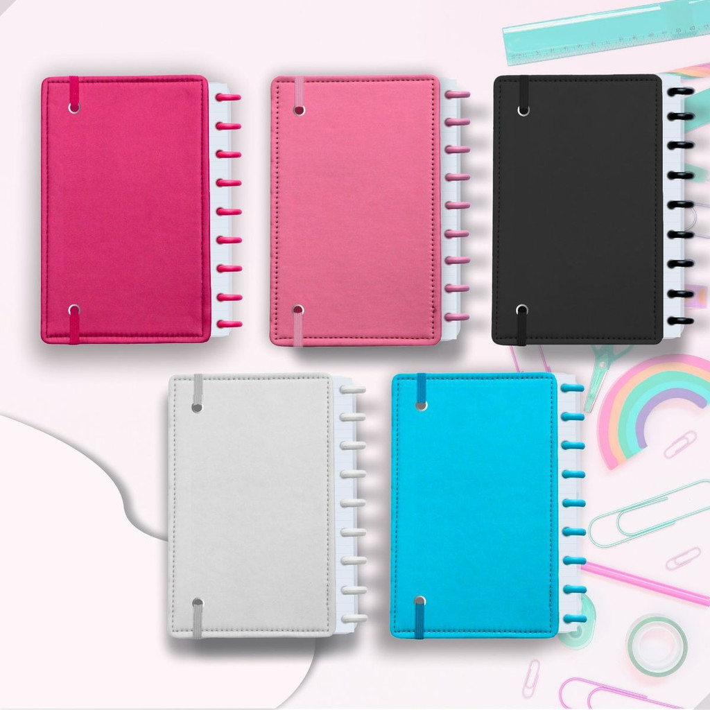 Caderno Inteligente Médio 9 Discos Capa Lisa Várias Cores