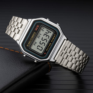 Relógio Militar Eletrônico Digital Unisex Ouro Prata Retro Aço Inoxidável em Oferta na Shopee