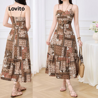 (New) Lovito Vestido Feminino de Estilo Nacional Férias para Primavera/verão L143ED229