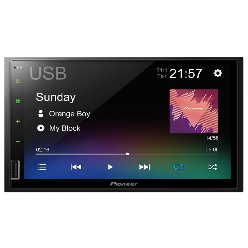 Multimidia Auto 2din Pioneer Bluetoot USB Aux DMH-145BR+Cam — imagem 2 de 2