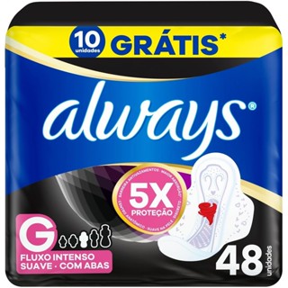 Absorvente Noturno Always Cobertura Suave G Com Abas Com 48 Un em Oferta na Shopee