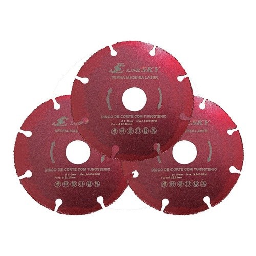 Kit 3 Discos Tungstenio Corte Madeira Para Esmerilhadeira em Oferta na Shopee