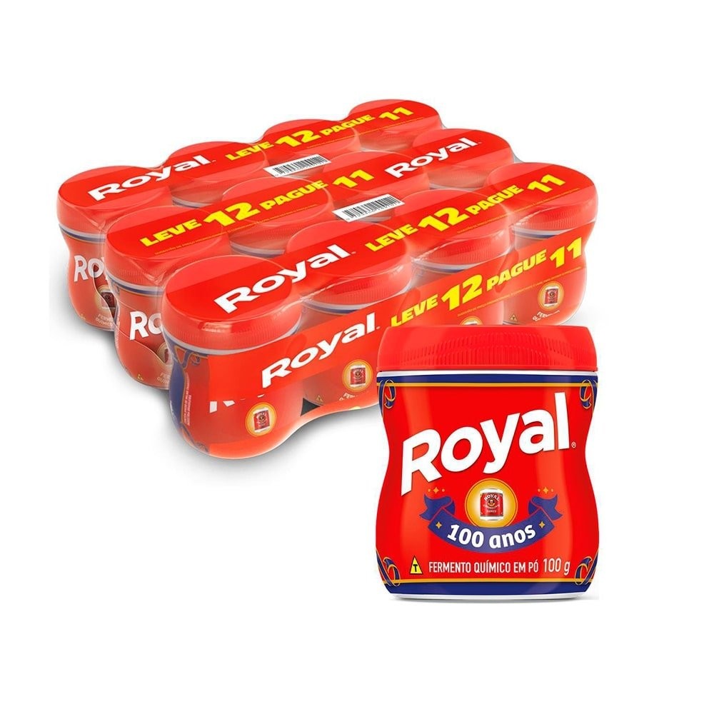 Fermento Químico em Pó Royal 100g- Display 12 Pague 11