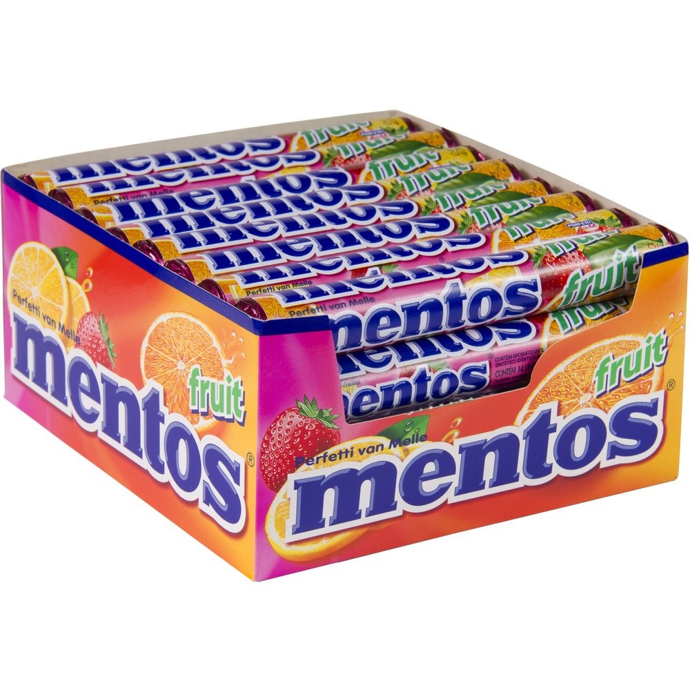 Drops Mentos Frutas Embalagem com 16 Unidades
