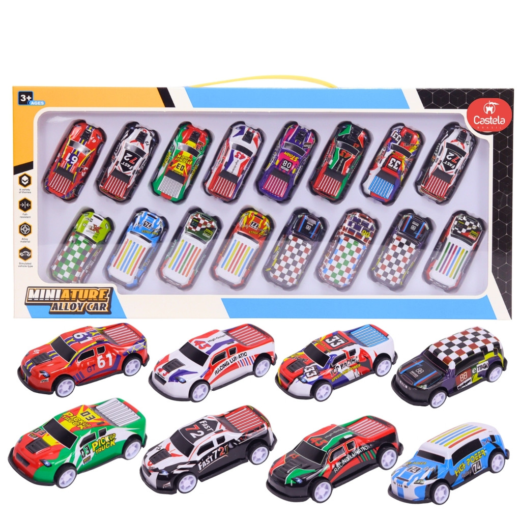 Pack 16 Carrinhos Miniaturas Esportivo Pull Back CBS0641 - Castela em Oferta na Shopee