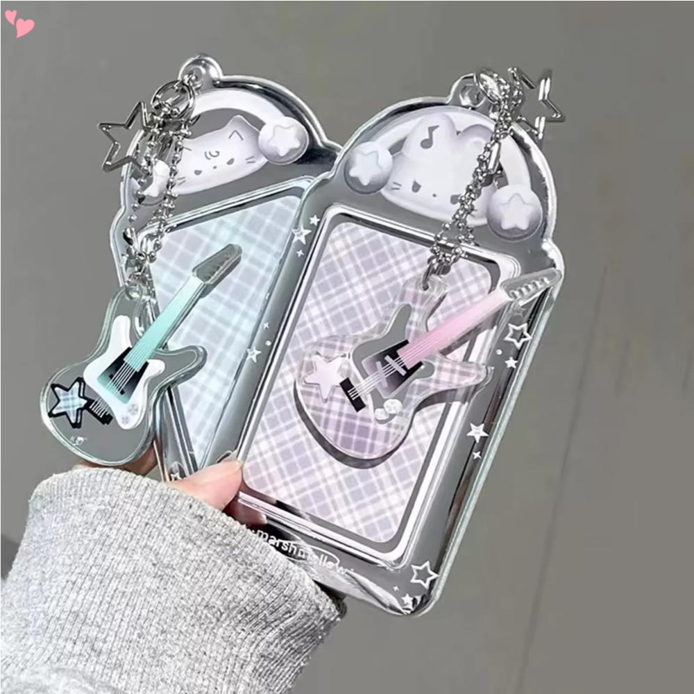 Porta-Cartões De Foto De Gato Fofo Multifuncional Com Pingente De Baixo Capa 3 Polegadas De Cartão Anti-Scan De PVC Comp em Oferta na Shopee