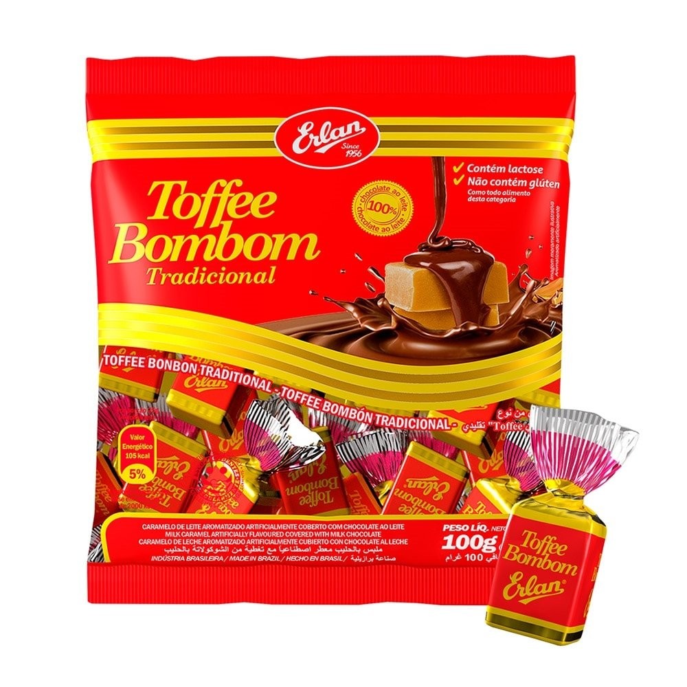 Bala Erlan Toffee Bombom SM 100g