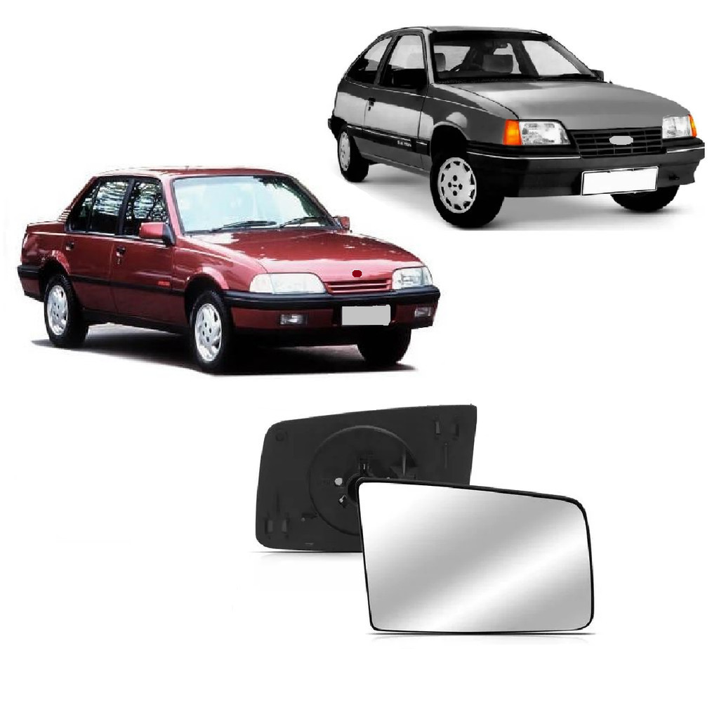 Lente Espelho Retrovisor Monza 1994 a 1996 Kadett 1989 a 1992 Lado Direito Com Base