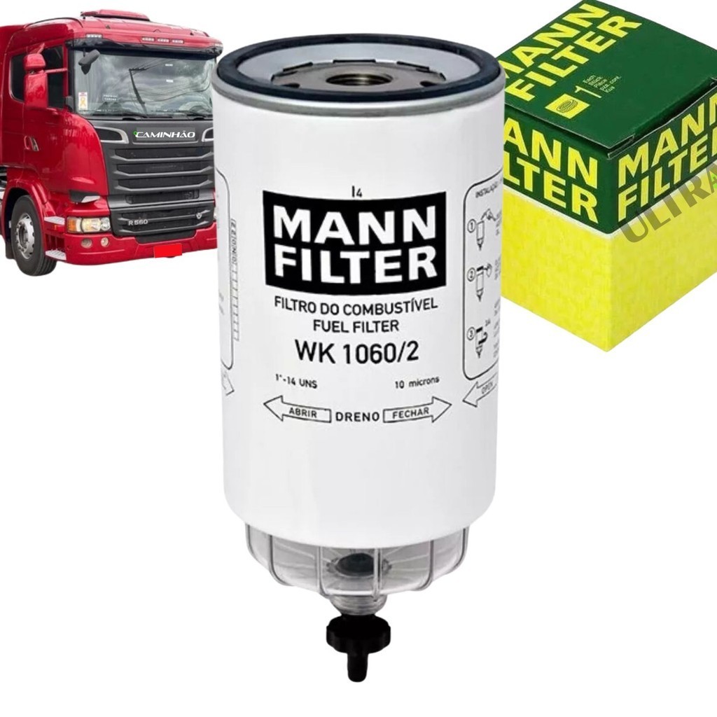 Filtro Combustível Diesel Separador Água Compatível Scania S5 2011... (WK1060/2) - 10 micras em Oferta na Shopee
