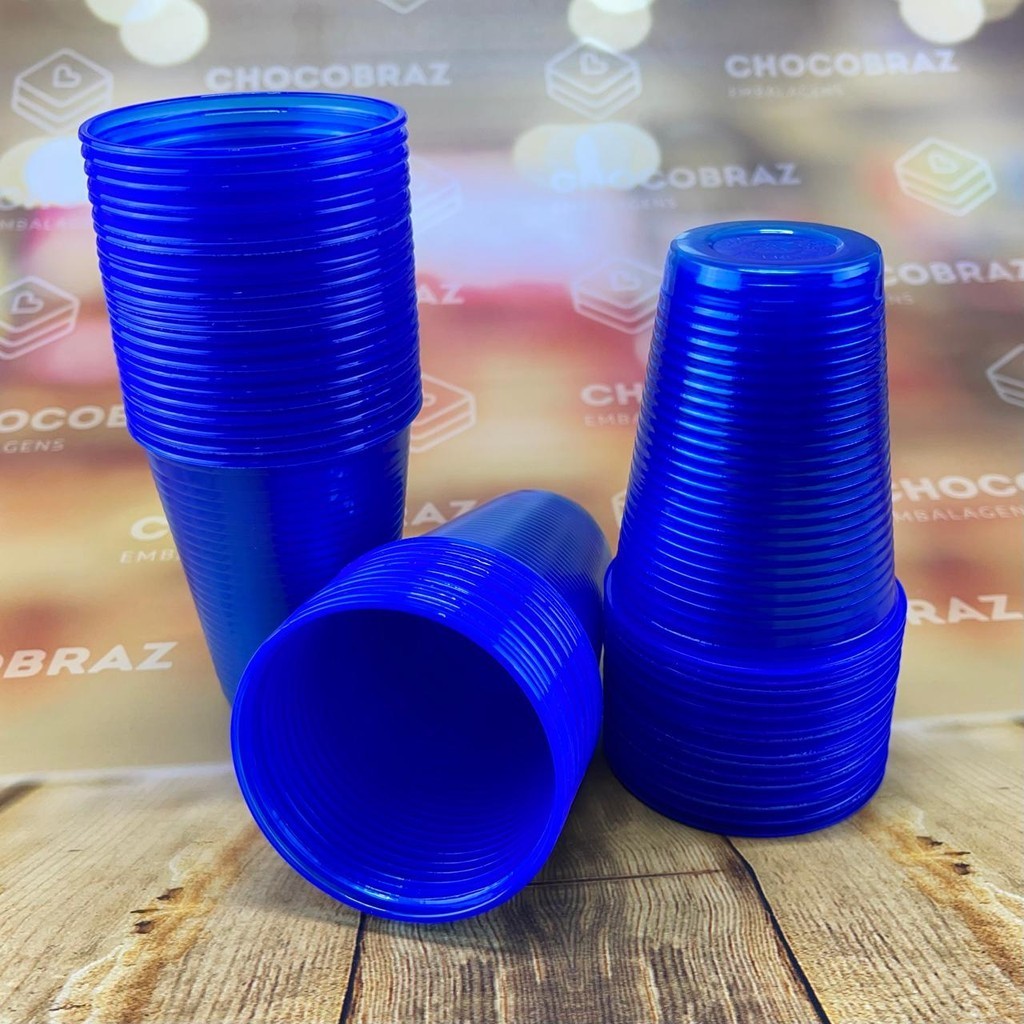 50~250 COPO ANIVERSARIO 200ml AZUL NEON BELLO FESTAS - Home & Living