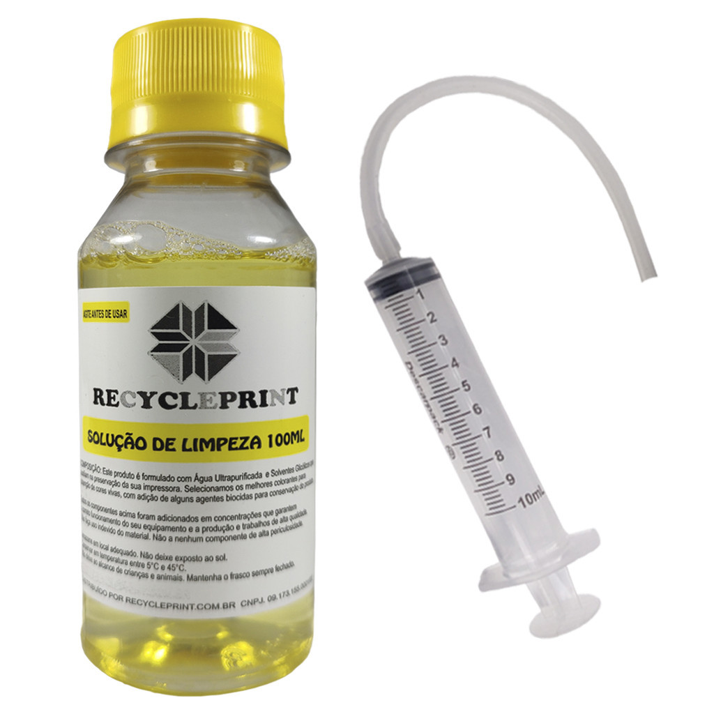 Kit 100ml Solução Clean Aplicável Cabeça de Impressão Epson