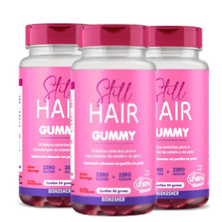 Kit 3 Gummy Hair Still Para Cabelos e Pele 30 Gomas - Unilife em Oferta na Shopee