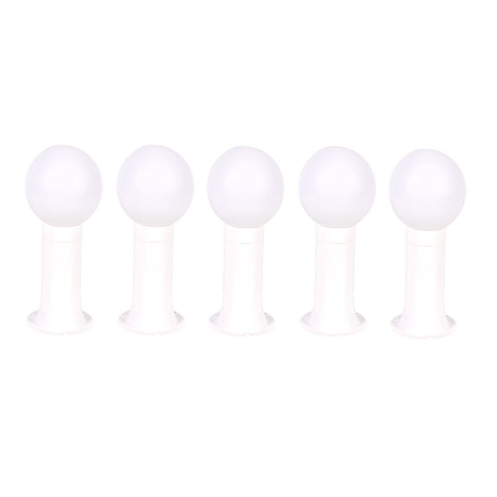 Kit 5 Poste Balizador Luminária Globo Jardim 35cm Branco