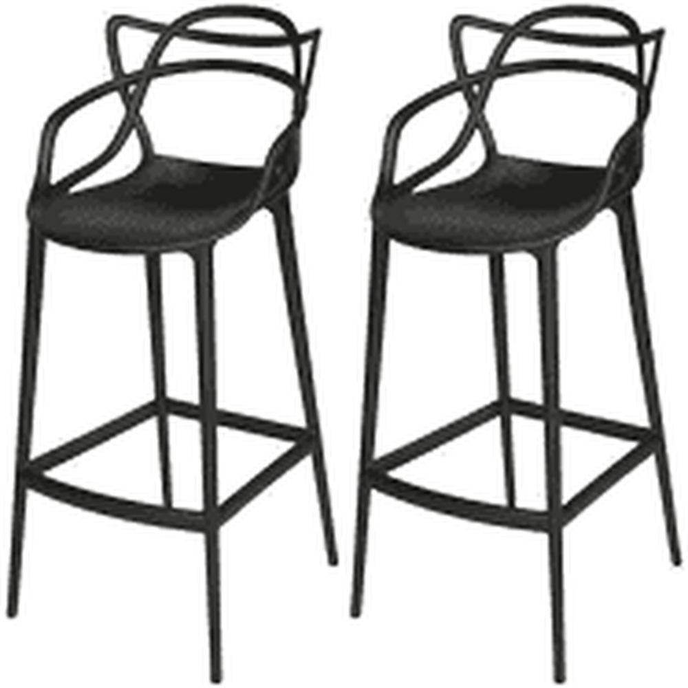 Kit - 2 X Banquetas Altas Masters Allegra - Preto em Oferta na Shopee