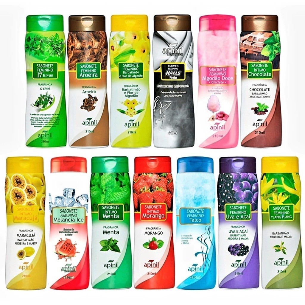 KIT 30 Sabonete Íntimo Feminino 210ml APINIL - Fragrâncias Refrescantes em Oferta na Shopee