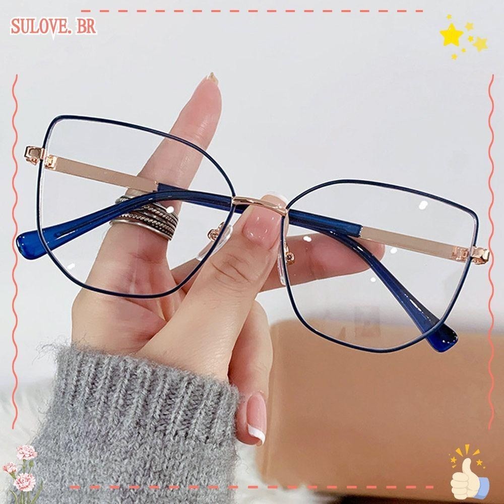 SULOVEDU Óculos De Luz Anti-Azul , Quadrados Metálicos De Bloqueio Clássicos De Proteção Ocular Ultralight Frame Eyewear Men Women