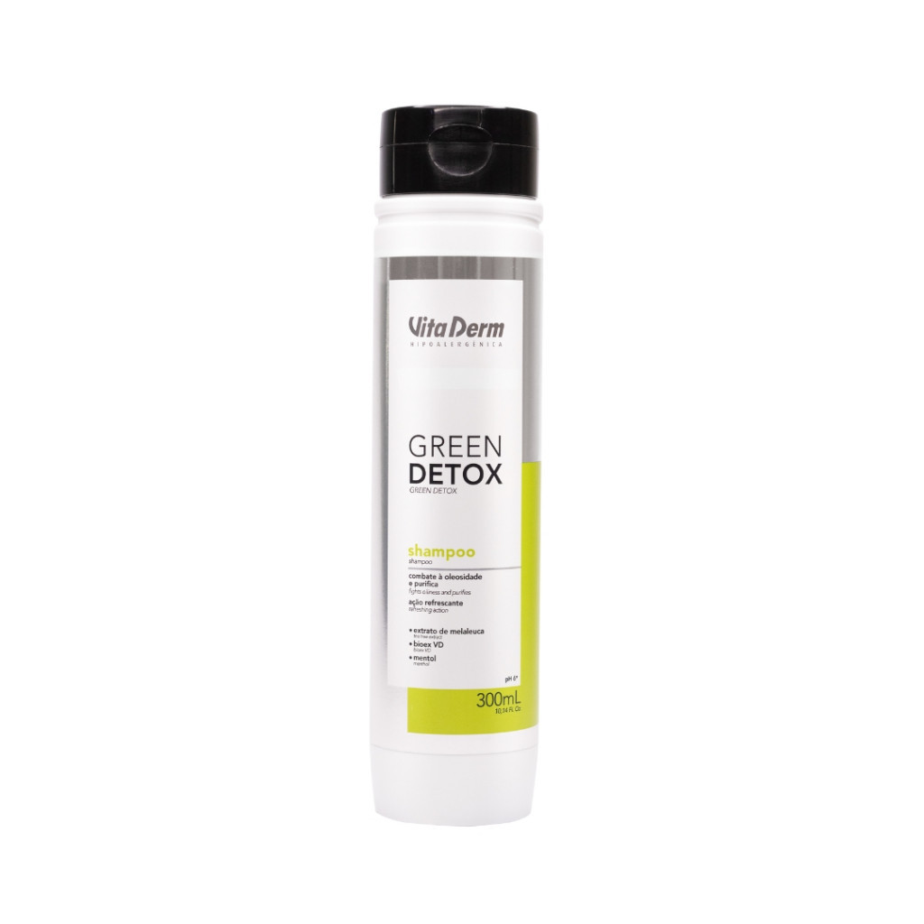Shampoo Cabelos Oleosos green detox Vita Derm 300Ml