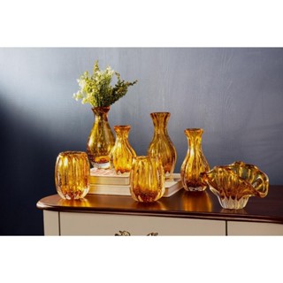 Vaso Wolff Italy de Vidro Âmbar 11cm x 10cm x 13cm em Oferta na Shopee