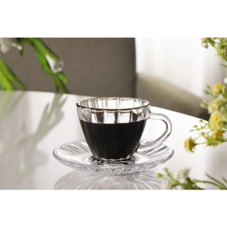 2 Xícaras para Café Lyor Radial de Cristal com Fio de Ouro em Oferta na Shopee