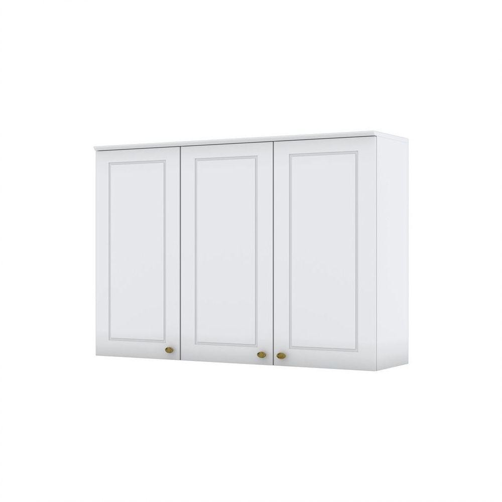 Armário Aéreo 03 Portas 120 Cm Americana Henn Branco Hp