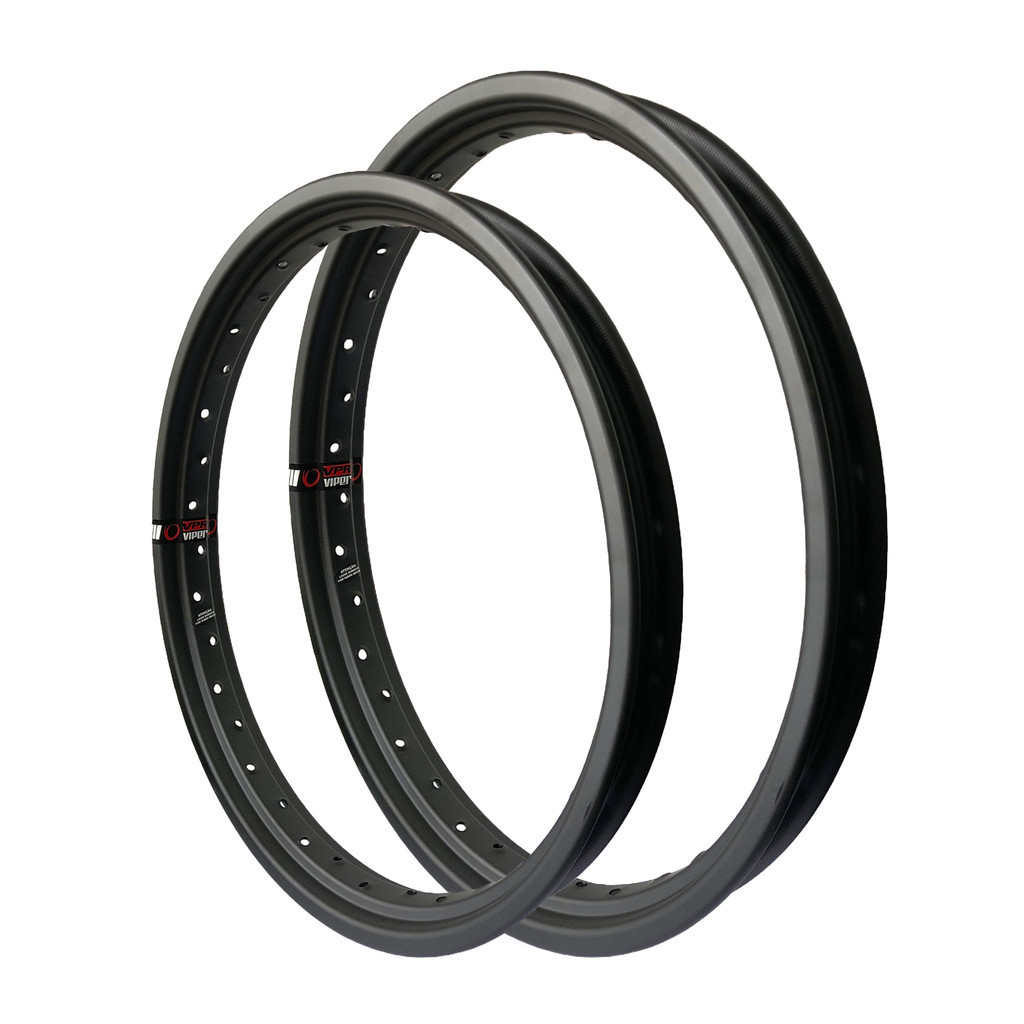 Par Aros em Alumínio Viper Vpr 19x185 e 17x215 Bros 125 150 160 Xre 190 Xtz Crosser 150 Preto Fosco