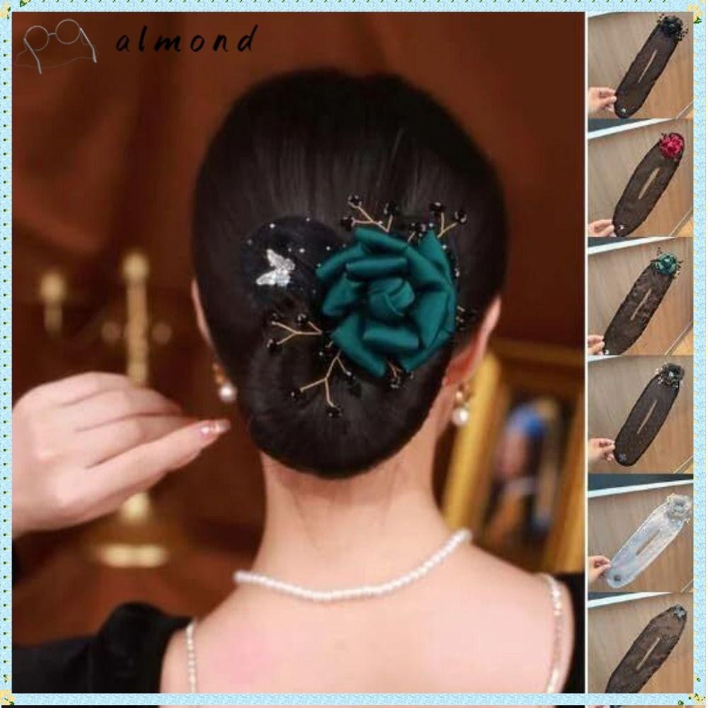 Faixa De Cabeça Com Laço De Fio Feminino ALMOND , Modelador De Cabelo Rolo Preguiçoso , Acessórios Para em Oferta na Shopee