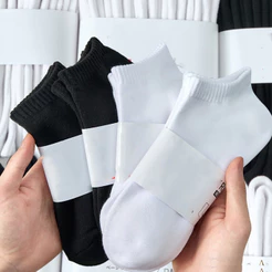Kit Pares de Meias Soquetes Preto e Branco Cano Baixo - Meia Unisex