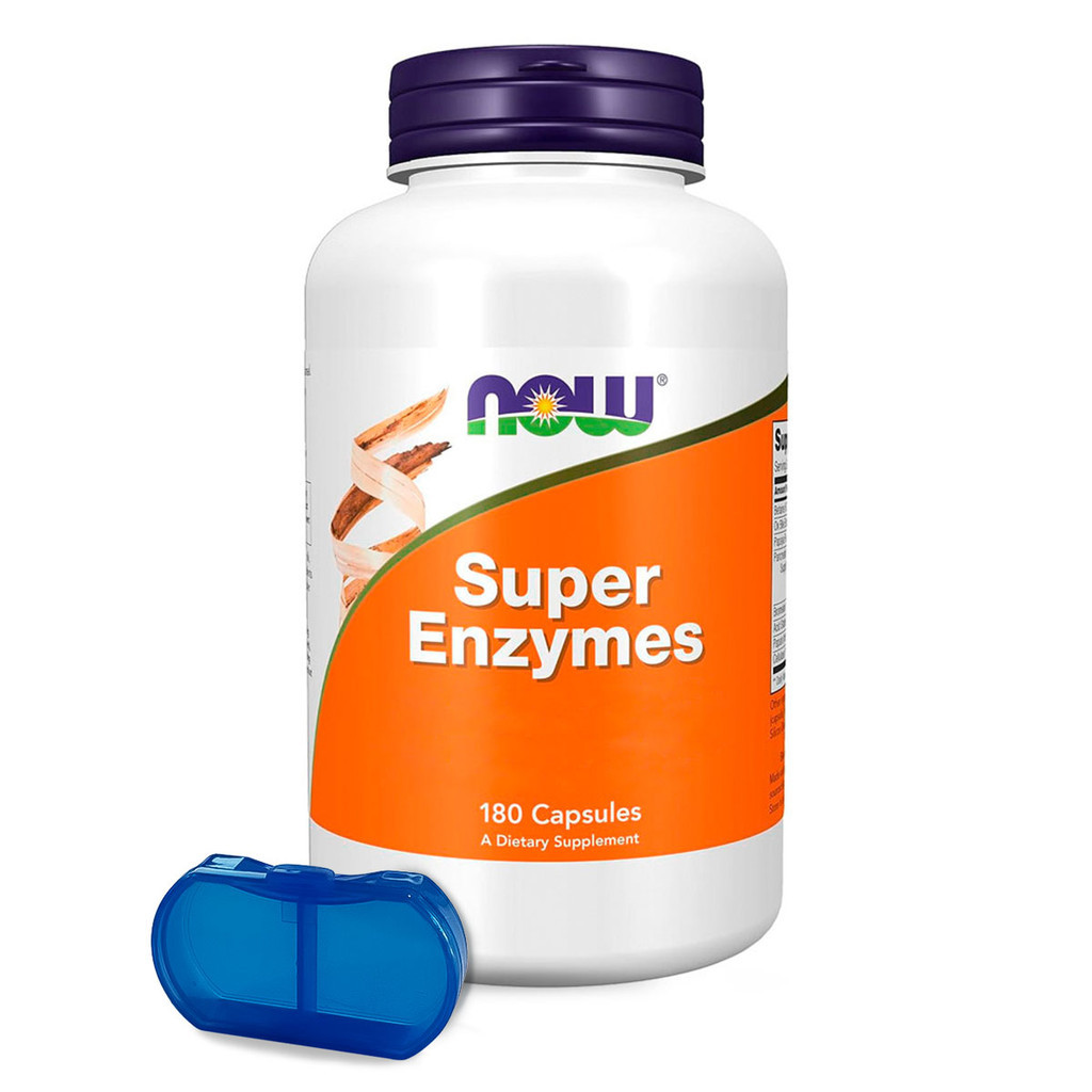 Super Enzymes Enzimas Digestivas Now Foods 180Cáps Importado + Porta Cápsulas em Oferta na Shopee