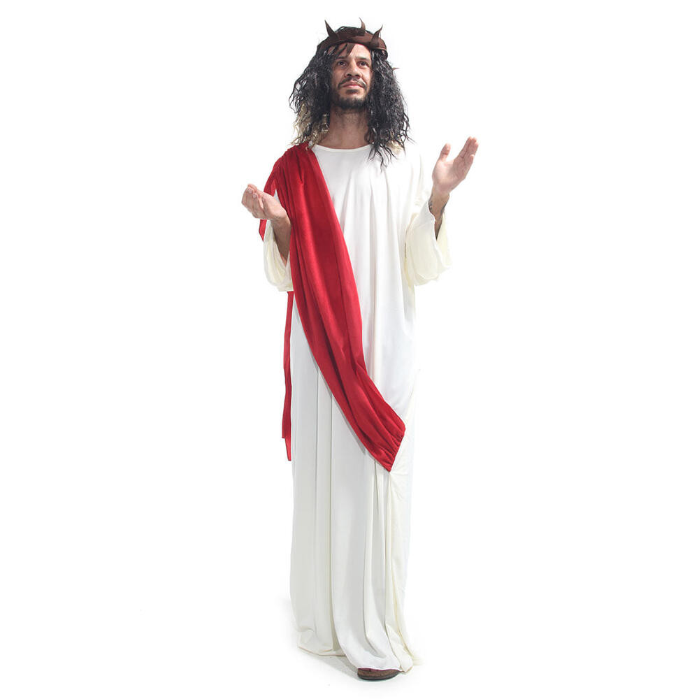 Fantasia Religiosa De Jesus Cristo Com Peruca Adulto Abrakadabra - Men Clothes