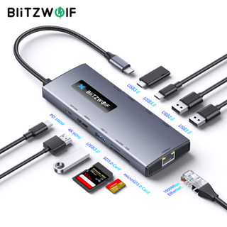 BlitzWolf® BW-NEW TH8 10-in-1 Type-C HUB with Type-C PD 100W Power Delivery USB3.0 Type-C 3.0 4K@60HZ SD & TF Card Slot em Oferta na Shopee