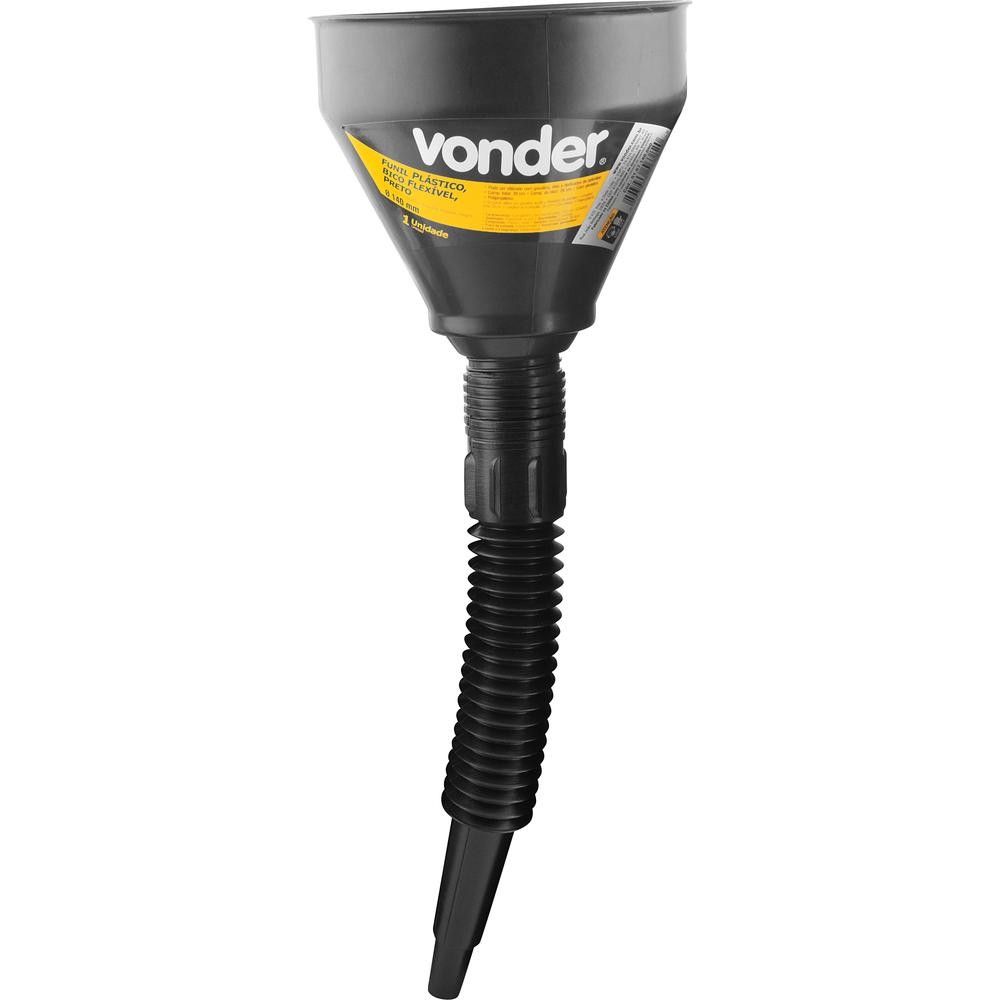 Funil Plástico Bico Flexível Preto 140mm Vonder em Oferta na Shopee