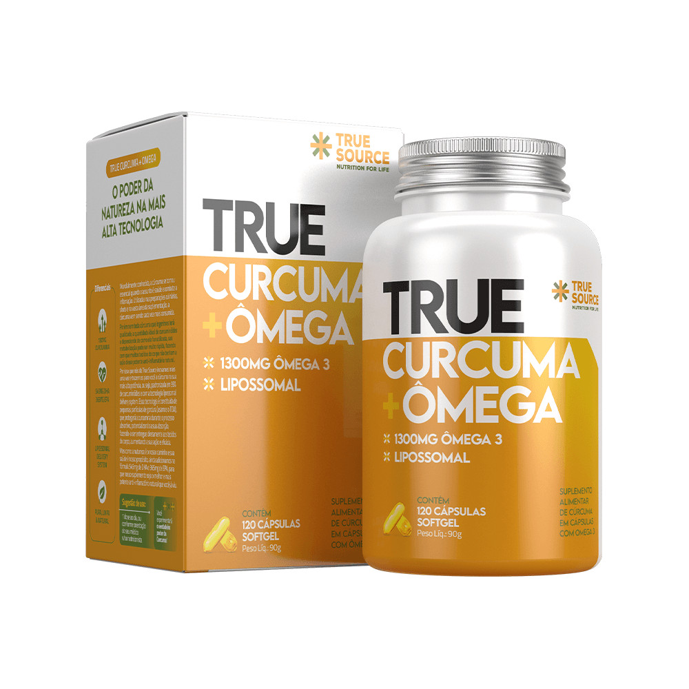 True Cúrcuma + Ômega Lipossomal 120 Cápsulas True Source em Oferta na Shopee