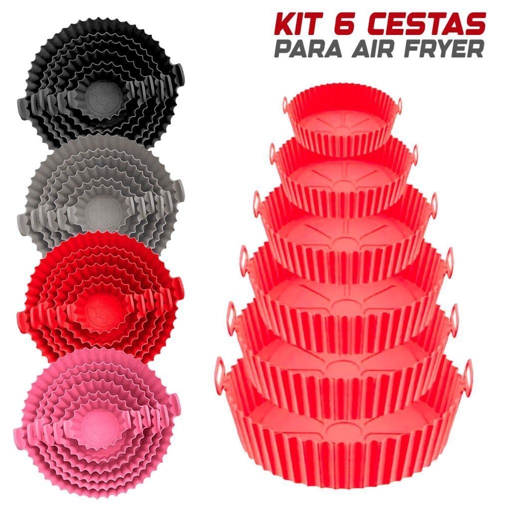 Kit 6 Capas Protetoras de AirFryer de Silicone Diferentes Medidas em Oferta na Shopee