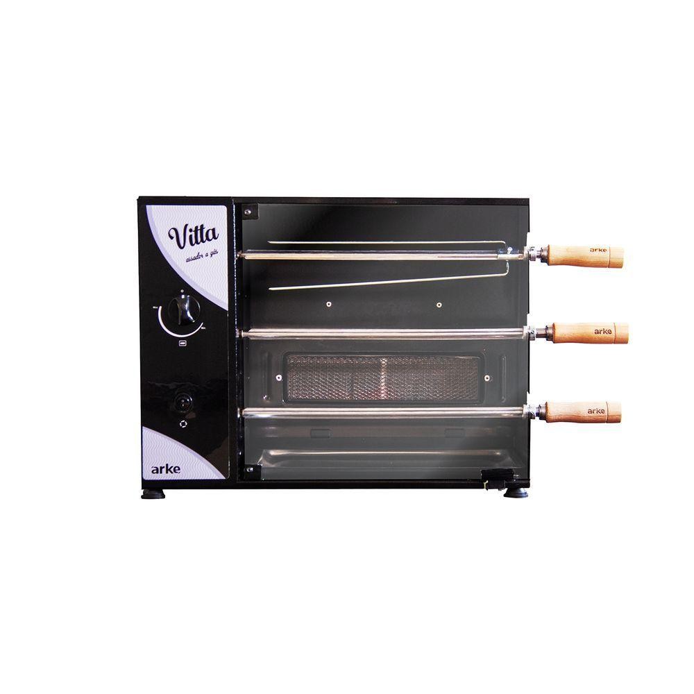 Churrasqueira Assador A Gás Glp Rotativa Elétrica 55 Cm Aço Carbono Infravermelho Vitta3 110v - Arke