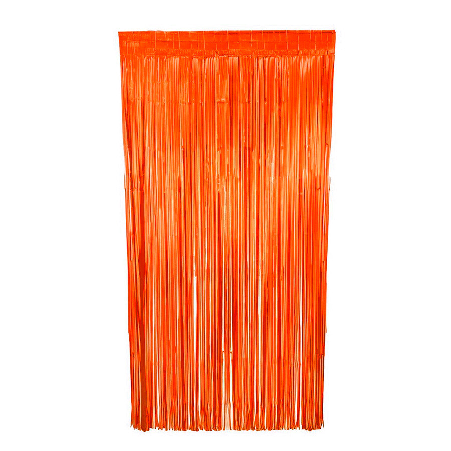 Cortina Decorativa Laranja Neon 1x2m - 1 unidade - Rizzo - Home & Living