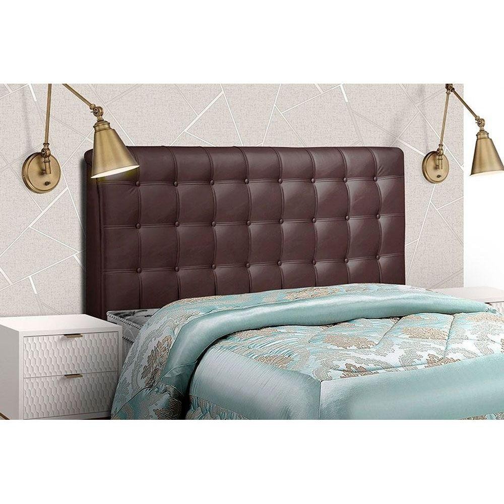 Cabeceira Cama Box Estofada Dama Plus Queen Size - Courano Cacau - Simbal