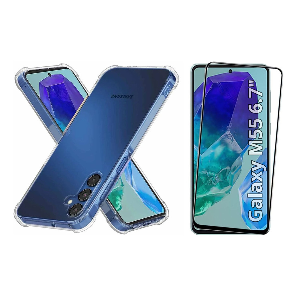 Capa Case Capinha Anti Impacto Compatível Com Galaxy M55 + Película 3D Vidro Tem