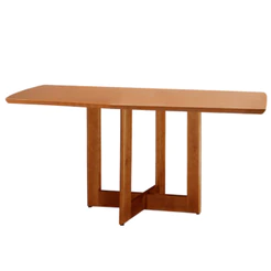 Mesa para Sala de Jantar Patros 120cm Madeira Tampo Barril Laminado Moderna Mobilia